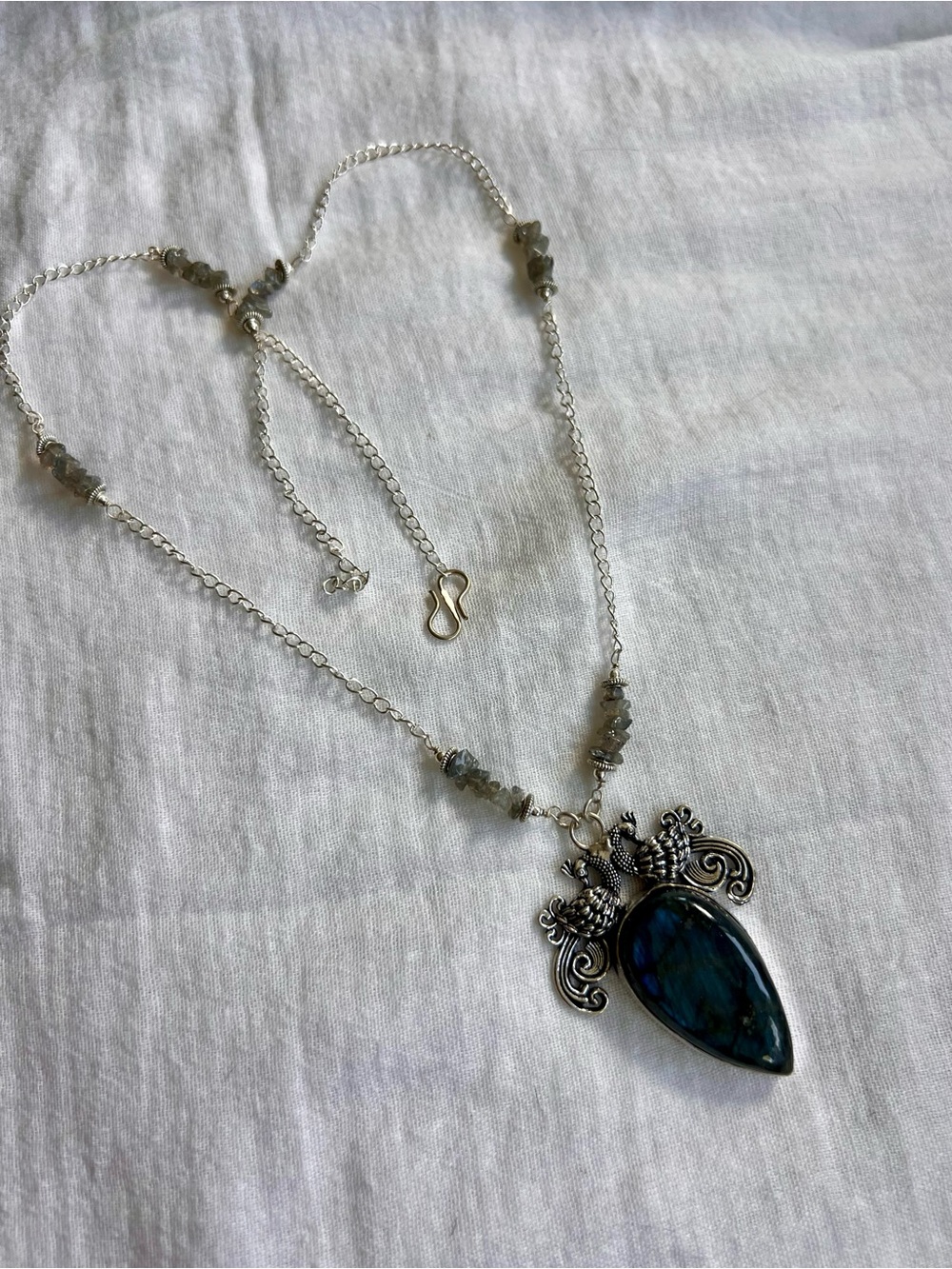 925 OOAK WOW! Royal Blue Flash Labradorite Necklace Pendant - Picture 6 of 6